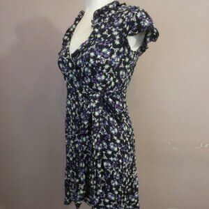 Dollz & Dames Womens XS Retro Rockabilly Dress Martini Cocktail Print Pinup Wrap
